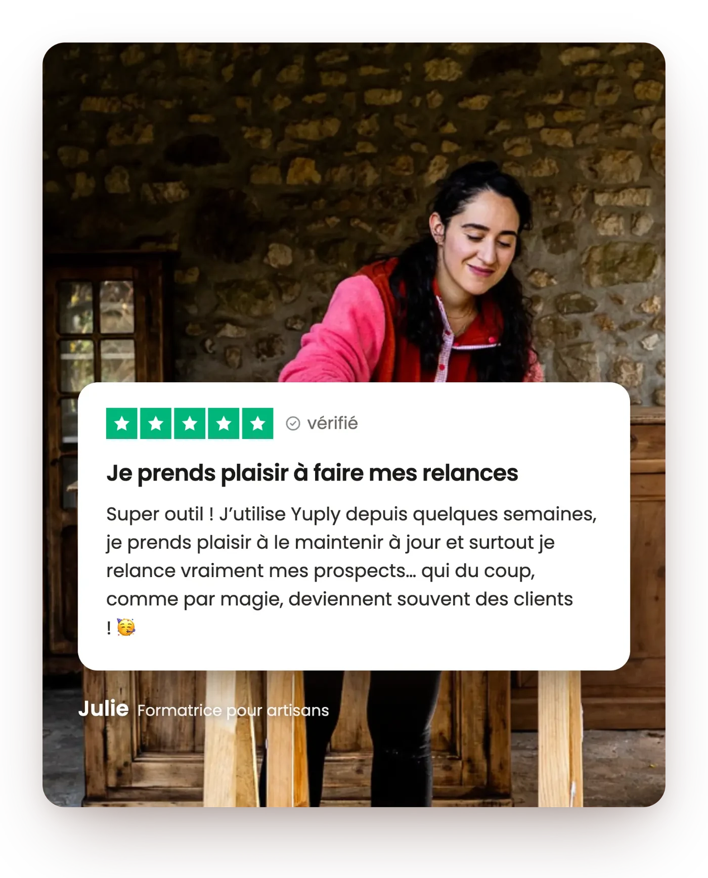 Témoignage de Julie, formatrice pour artisans, sur Yuply