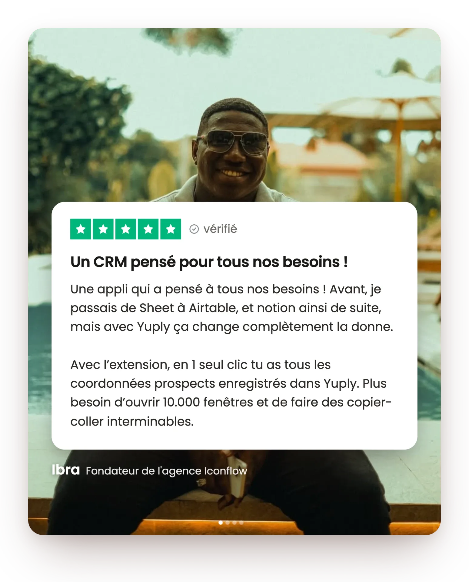 Témoignage d'Ibra, fondateur de l'agence Iconflow, sur Yuply