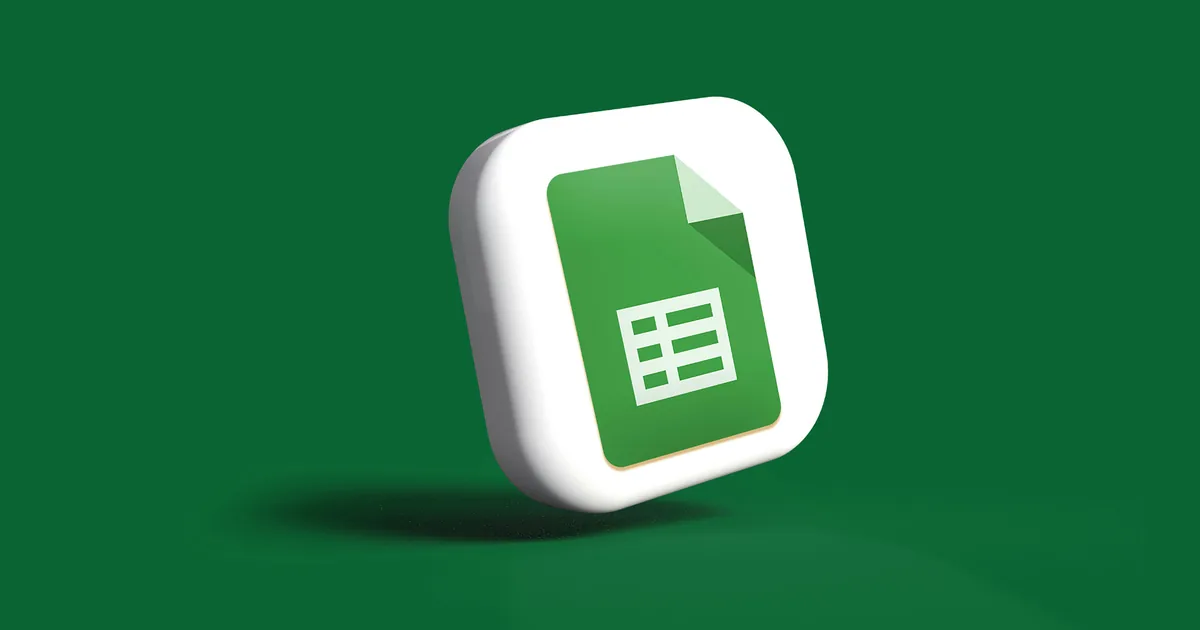 Icône Google Sheets en 3D sur fond vert, symbole du tableau de prospection